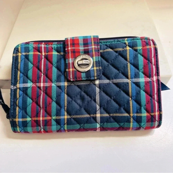 NWT Vera Bradley RFID Turnlock Wallet - Tartan Plaid - Picture 2 of 10